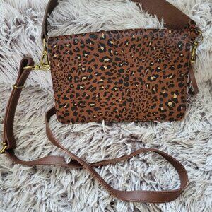 MADEWELL Women's Hair-On Calf Leather Flap Convertible Crossbody Bag